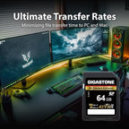 Gigastone 64GB Full-Size SD Card with USB-C Reader