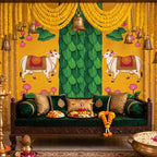 Gilprop Indian Pichwai Kamdhenu Pooja Backdrop Banner
