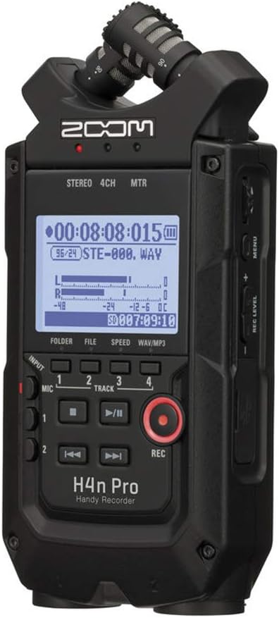 Zoom H4n Pro All Black Recorder Podcast Bundle