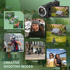 VENOPTIX 2.7K QHD Digital Camcorder with 16X Zoom