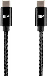 Monoprice 138885 USB-C to USB-C Nylon Braided Cable
