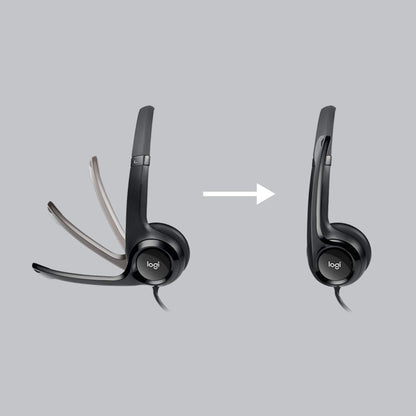 Logitech H390 USB Computer Headset Noise Canceling Microphone Renewed