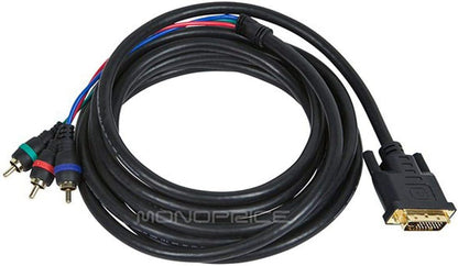 Monoprice 102704 12ft DVI-I to 3 RCA Component Cable