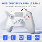 Dinosoo Wired PS5/PS4/PC Controller with Touch Pad and Back Buttons