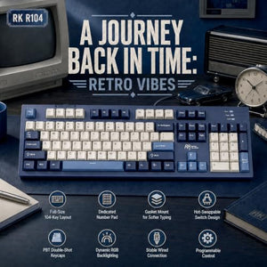 RK ROYAL KLUDGE R104 Full-Size Gasket-Mount Mechanical Keyboard