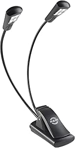 K&M 240/5 Dual Gooseneck Music Stand Light LED