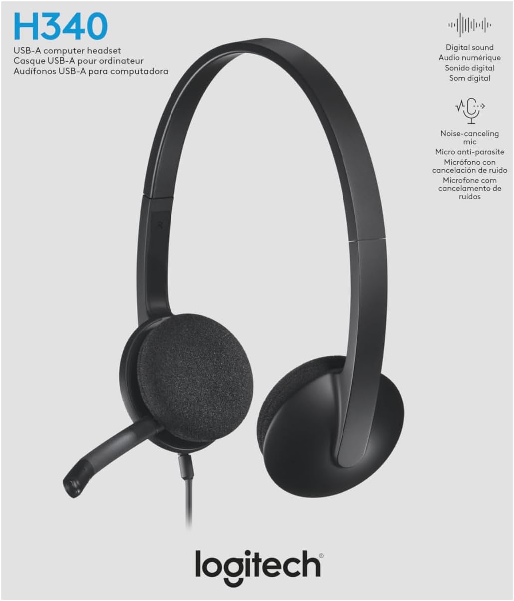 Logitech 981-000507 USB Headset H340 Stereo Black
