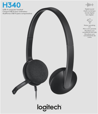 Logitech 981-000507 USB Headset H340 Stereo Black