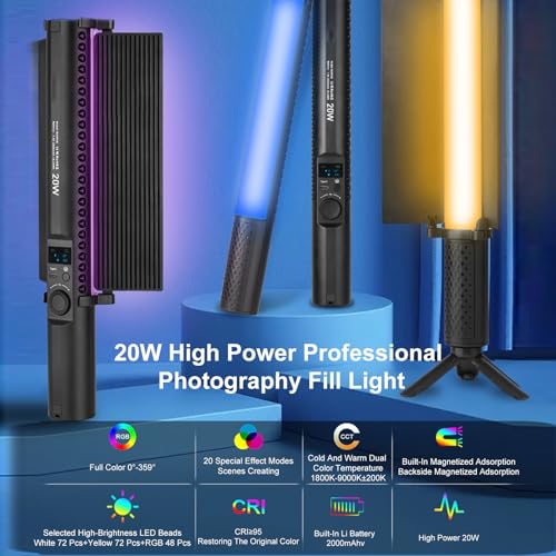 Fockety RGB LED Video Light Wand with 192 Beads — main product image