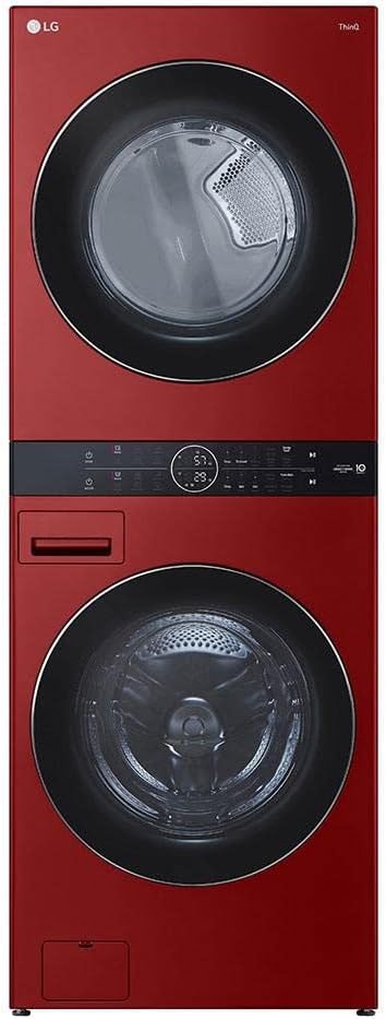 LG WKEX200HRA WashTower Washer Dryer TurboWash Red — main product image