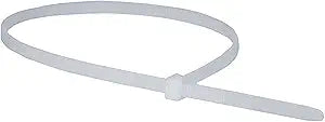 Monoprice 105774 14-Inch White 50LBS Cable Zip Ties 100-Pack — main product image