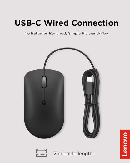Lenovo GY51D20875 400 USB-C Compact Wired Mouse