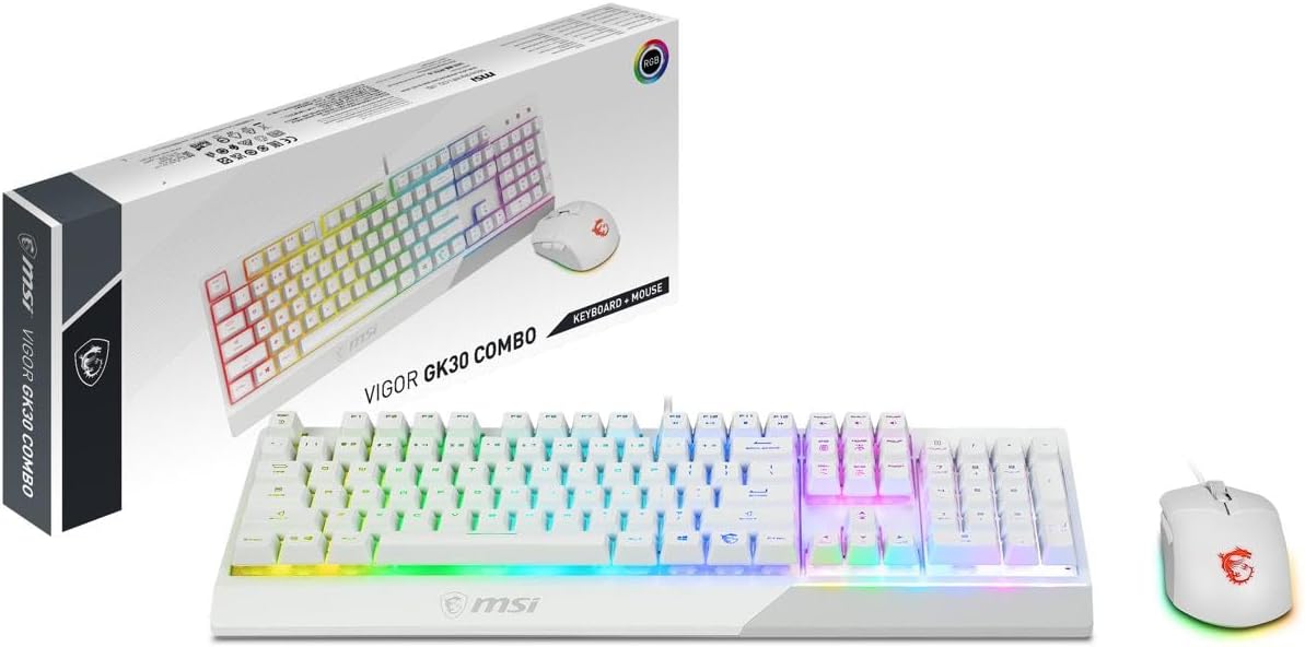 MSI VigorGK30CW White RGB Gaming Keyboard & Mouse Combo