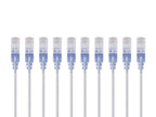 Monoprice 129456 Cat6A 6in White SlimRun Ethernet Cable 10-Pack