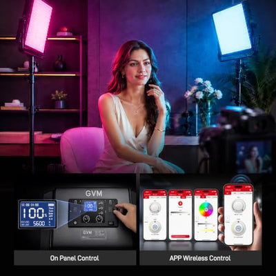 GVM 65W RGB LED Video Light Panel Kit