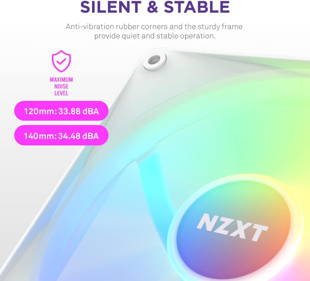 NZXT RF-C12SF-W1 - F120 RGB Core - 120mm White Case Fan