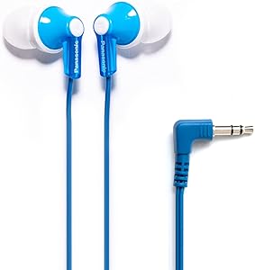 Panasonic RP-HJE120-A ErgoFit Wired In-Ear Earbuds Blue — main product image