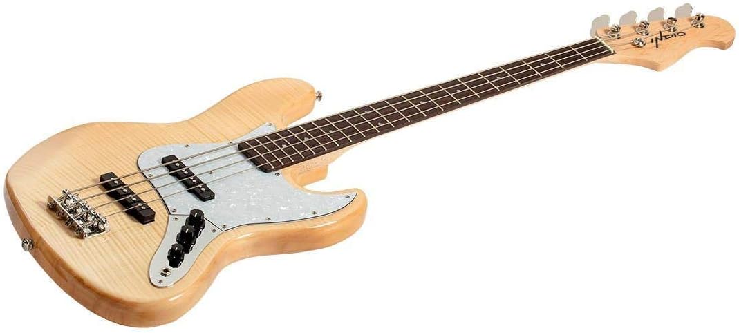 Monoprice Jamm Flamed Maple Electric Bass Guitar