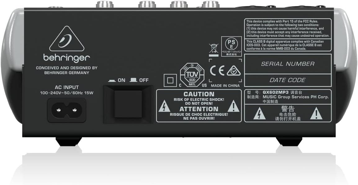 Behringer QX602MP3 Premium 6-Input Mixer MP3