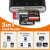 Ardaddyn 3-in-1 XD, SD & microSD Card Reader with USB-C and Lightning