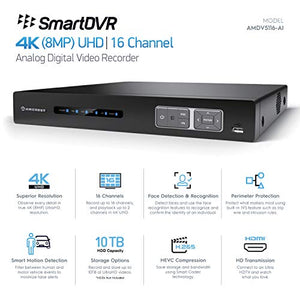 Amcrest AMDV5116-I3 16-Channel 4K AI Pentabrid DVR (Renewed)