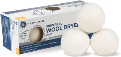 GE Wool Dryer Balls XL Reusable Natural Fabric Softener 3-Pack