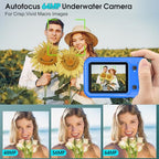 Yifecial 4K Waterproof Underwater Camera, 64MP with 16GB Card