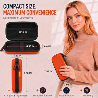 DSDFPFG Hard Shell Zipper Case for Portable Drives and Gadgets
