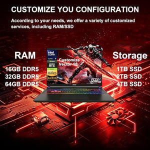 Delca MSI Vector 16 HX AI RTX 5080 Gaming Laptop