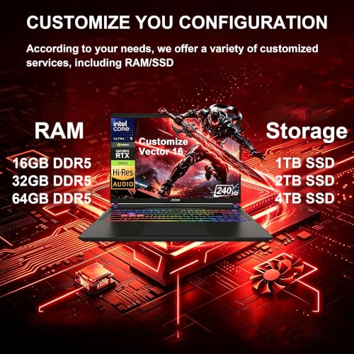 Delca MSI Vector 16 HX AI RTX 5080 Gaming Laptop — main product image
