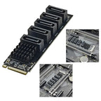 JIAPIKA JMB585 PCIe NVMe to Five-Port SATA 3.0 Adapter Card
