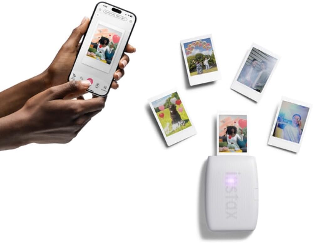 Fujifilm INSTAX Mini Link 3 Smartphone Printer Clay White Bundle