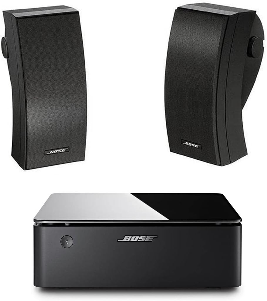 Bose 251 Outdoor Speakers - Black Pair + Music Amplifier