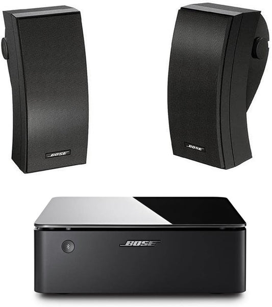 Bose 251 Outdoor Speakers - Black Pair + Music Amplifier