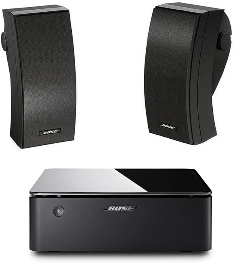 Bose 251 Outdoor Speakers - Black Pair + Music Amplifier — main product image