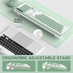 RECCAZR Silent Full-Size Wireless Keyboard and Mouse Combo