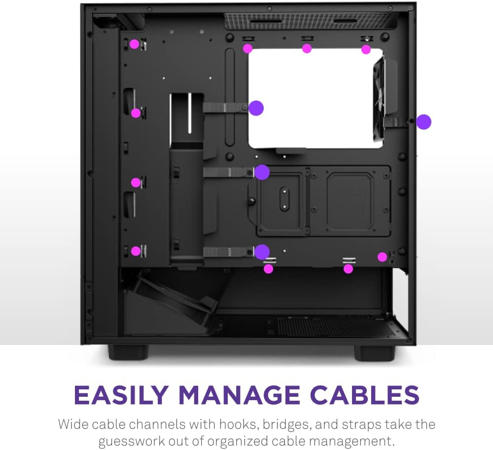 NZXT H5 Flow Compact ATX Case - High Airflow, Black