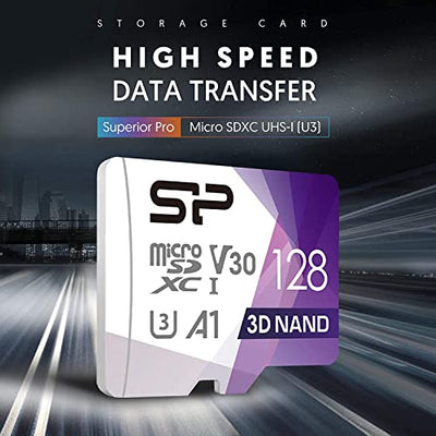 SP Silicon Power 128GB microSDXC U3 High-Speed Memory Card
