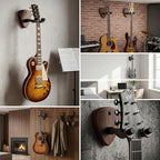 Tapsawp Black Walnut Guitar Wall Mount Hangers, 2 Pack