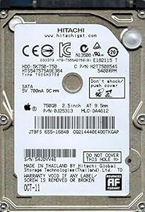 Hitachi HTS547575A9E384 750GB SATA Laptop HDD — main product image