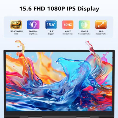 CIDETTY 15.6" FHD Vertical Portable Laptop Monitor