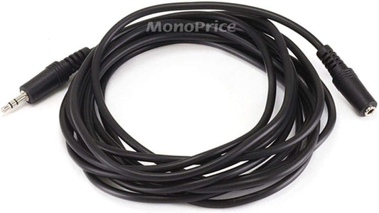 Monoprice 100649 3.5mm Audio Stereo Extension Cable - 12ft, Black