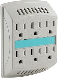 GE 14556 6-Outlet Wall Tap with Night Light