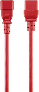 Monoprice 140057 10ft Red IEC 60320 C14 to C19 Power Cord