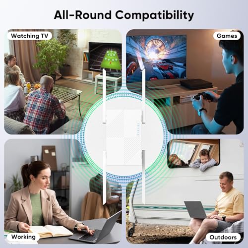 TFBWVD WiFi Range Extender with Ethernet Port and 1-Tap Setup — main product image