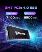 Acer Predator GM7 2TB PCIe Gen 4 NVMe Internal SSD