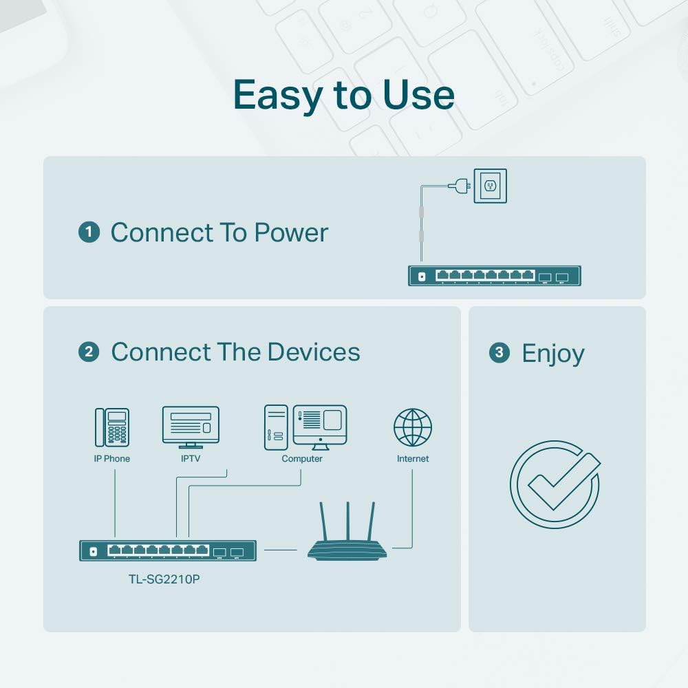TP-Link TL-SG2210P 8-Port Gigabit Smart Managed PoE Switch