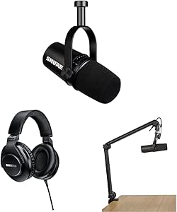 Shure MV7 USB/XLR Microphone SRH440A Bundle