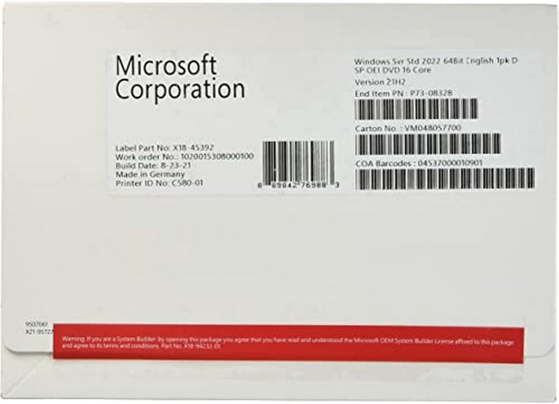 Microsoft P73-08328 Windows Server 2022 Standard 16-Core — main product image