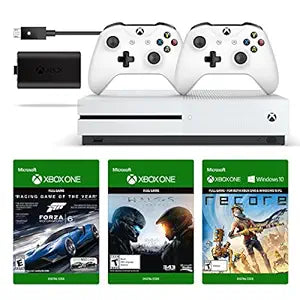 Microsoft Xbox One S 500GB Console + 2 White Controllers — main product image